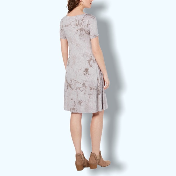 Style & Co Tie Dyed Graphic T Shirt Dress - Picture 4 of 6
